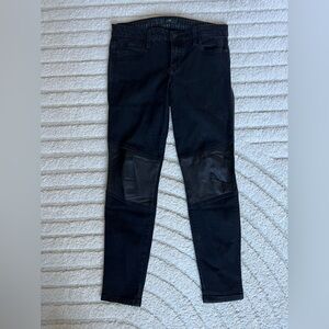 LEATHER KNEE JEANS